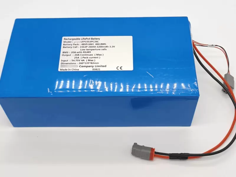 แบตเตอรี่ LiFePO4 48V 460.8Wh พร้อม RS485 และการชาร์จอุณหภูมิต่ำ