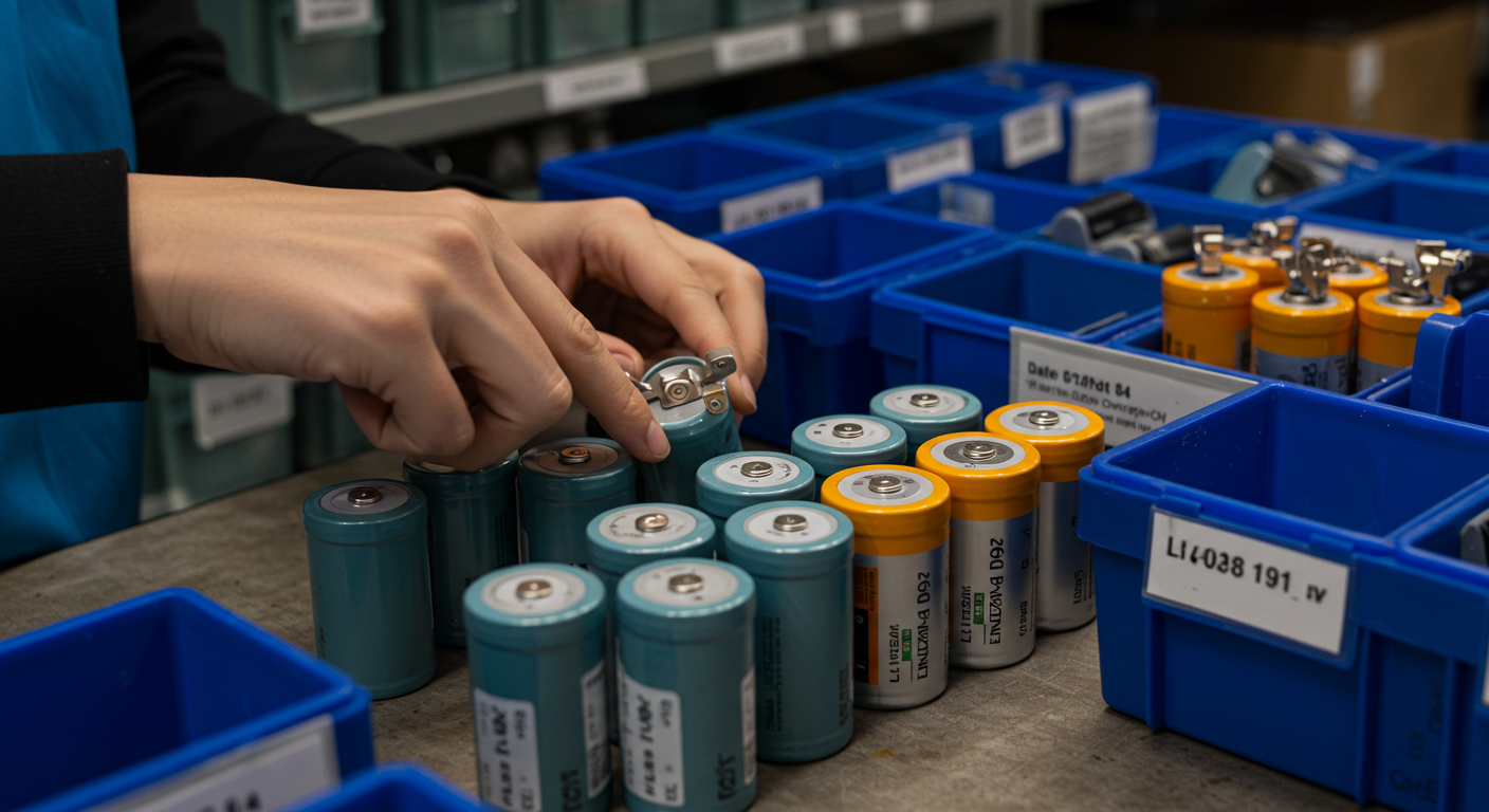 How to Store Li-ion Batteries for Reliability & Safety Technician placing protective caps on lithium ion battery - How to Store Li-ion Batteries for Reliability & Safety